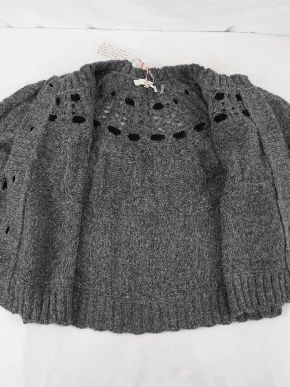 LoveShackFancy Clementian Cardigan In Dark Gray Melange - Women's Size XL - NWT